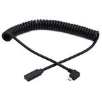 cablecc USB C Keyboard Mouse Stretch Coiled Cable for Gaming Keyboard, Micro USB Male to Type-C Female Extension, Power and Data Cable