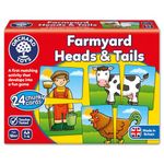 Orchard Toys Farmyard Heads & Tails Game - Matching & Pairing Memory Game - Educational Toddler Toys and Games for Boys and Girls 18-Month-Old+ - Early Years Animal Pairs/Snap Cards - 1-4 Players