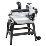 Uargd 16" Drum Sander with Open Stand, 1.5HP 1720RPM Dual Motor for Woodworking - Adjustable Speed Conveyor Belt, 4" Dust Port & Extension Tables for Cabinet and Furniture Refinishing