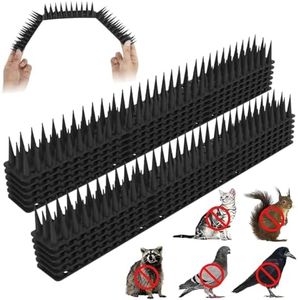 12PCS Bird Spikes Plastic Anti-Bird Deterrent Pigeon Spikes Fence Kit Anti Pigeon Defender Repellent Fence Pins Wall Deterrent for Roof Windowsill, Keep Crows Seagulls Woodpeckers Cat Away
