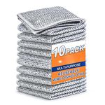 Eightiz Pack of 10 Multipurpose Wire Dishwashing Rags for Wet and Dry Stainless Steel Scrubber Non-Scratch Wire Dishcloth for Washing Dishes Sinks Counters Easy Rinsing Machine Washable