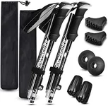 Trekking Poles Collapsible Hiking Poles - Aluminum Alloy 7075 Trekking Sticks with Quick Lock System, Telescopic, Collapsible, Ultralight for Hiking, Camping(Black)