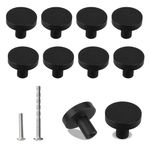 DIVINA VITAE 10 Pcs Black Drawer Knobs Round Cabinet Door Knobs Matte Black Single Hole Drawer Knob for Cabinets and Drawers Round