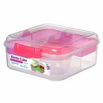 Sistema Bento Box TO GO | Lunch Box with Yoghurt/Fruit Pot | 1.25 L | Assorted Colours | 1 Count