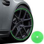 Car Wheel Protection Ring, 8m Wheel Rims Hub Protectors Decor Strip Self-Adhesive Protector Tape, Scratch Resistance Anti-Collision Alloy Wheel Rim Protectors Car Decoration (green)