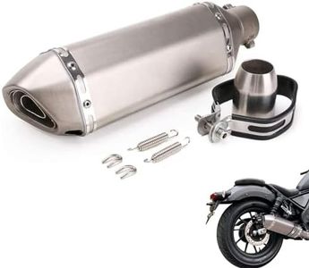 Tesmirror Motorcycle Exhaust Muffler 1.5-2"Inlet with Removable DB Killer for Street/Sport Motorcycles and Scooters with 38,51mm Diameter Exhaust Pipes(Titanium)