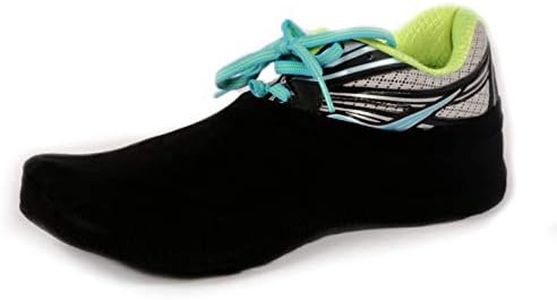 PS Athletic Shoe Covers for Dancing (1 Pair, 2 Socks), Socks Over Shoes, Overshoes for Sneakers, Smooth Pivots & Turns, Black, One Size