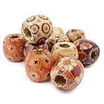 200 Painted Wood Barrel Drum Beads 