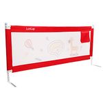 LuvLap Comfy Baby Bed Rail Guard for Baby (6 ft x 2.3 ft), 180cmx72cm, Bed rails for baby & Toddler safety, Portable baby bed fence, Adjustable Height, Single side bed rail for baby, printed Red