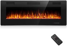 R.W.FLAME 42"/ 107CM Recessed and Wall Mounted Electric Fireplace with Realistic & Adjustable Flame, 750/1500W Ultra-Thin Fireplace Heater with Remote Control, Linear Fireplace for Living Room