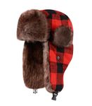 ASWER Warm Trapper Russian Trooper Hat Winter Skiing Cap Men Women Windproof Red