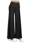 Cegerne Women Trousers High Waist Stretch Wide Leg Pants Ladies Elegant Palazzo Pants Elasticated Waist Summer Baggy Loose Lounge Pants, Black, L