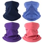 HEGCOIIE 4 Pack Winter Kids Neck Warmer,Fleece Windproof Neck Gaiter Face Covering Mask Snood Scarf Multifunctional Headwear for Boys and Girls Outdoor Sports (Multicolor-B)