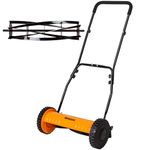 Walensee Push Reel Lawn Mower, 16-Inch 5-Blade Cordless Walk-Behind Steel Manual Reel Lawn Mower, with 4-Position Cutting Height Adjustment & Sponge Grip