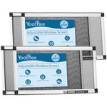 Yoochee Expandable Window Screen, 2 Pack Adjustable Window Screen (10" H x 19" - 36" W) - Small Replacement Window Screens with Frame, Durable Replacement Screen for Window