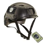 ATAIRSOFT BJ Type Tactical Fast Hunting Helmet with Side Rail Bump Base Jump Airsoft Helmet (Black)