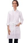 Chef Works mens Half Bistro Apron, White, 19-Inch Length by 28-Inch Width US