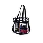 Lify Unisex-Adult Casual Bags For Less Clear Tote Stadium Approved With Handles And Zipper 12 Inch X 12 Inch X 6 Inch- 1 Piece (Black)