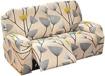 CZADMXP Stretch Recliner Sofa Covers, Printed Recliner Sofa Slipcovers for 1/2/3 Seater, Reclining Couch Cover Furniture Protector with Side Pocket (Dandelion,2 seater)
