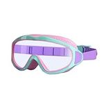 SWAUSWAUK Kids Swimming Goggles - Swimming Goggles Kids Boys Girls 4-12 Years, Large Lens Anti Fog Watertight Comfortable Swim Goggles for Kids Children (Pink & Green, Transparent)