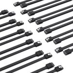 BENFEI SATA Cable III, 12 Pack SATA Cable III 6Gbps Straight HDD SDD Data Cable with Locking Latch 18 Inch Compatible for SATA HDD, SSD, CD Driver, CD Writer - Black