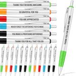 Faccito 24 Pcs Thank You Ballpoint Pens Inspirational Quotes Pen Black Ink Funny Pen Motivational Pens Encouraging Retractable Ballpoint Pens for Women Men Employee Nurse Teacher Gift, 6 Styles