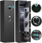 3-5 Fireproof Gun Safes for Home - Heavy Duty Anti-Theft Long Gun Safe for Rifles and Shotguns, Pistol Bag and Removable Shelf, Rifle Safe with Backlit Keypad and Mute Function