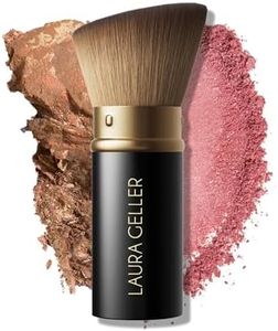 LAURA GELLER NEW YORK Retractable Black Kabuki Brush for Liquid, Cream and Powder Face Makeup With Aluminum Handle