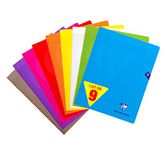 Clairefontaine 299311AMZC Set of 9 Mimesys Stapled Notebooks - 24x32 cm - 48 Pages Large Squares - Assorted Polypro Covers (Pink, Blue, Red, Yellow, Green, Grey, Purple, Orange and Clear)