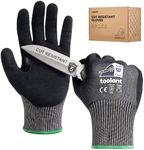 toolant ComfyCut A5 Cut Resistant Work Gloves, ANSI & EN388 Certified Protection with Second Skin Comfort, Fiberglass-Free, Touchscreen & Flexible Grip, for Woodworking, Warehouse, Assembly, Large