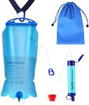 SimPure Gravity Water Filter Straw, Portable Water Purification Filtration System with 3L Gravity-Fed Bag, BPA Free Outdoor Survival Camping Gear Equipment for Camping Hiking Emergency Preparedness