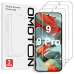 OMOTON Screen Protector for Google Pixel 9 / Pixel 9 Pro, Tempered Glass for Google Pixel 9/9 Pro Screen Protector, Support Fingerprint Unlock, Anti-Scratch, 3 Pack