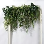 Artificial Lush Mix Greenery Garland - 4ft Versatile and Durable Foliage Garland, Leaf Garland Decor for Mantles,Window Displays & Doorway Garland, Perfect Artificial Garland for All Seasons