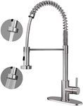 CORYSEL Kitchen Faucets with Pull Down Sprayer, Lead-Free Stainless Steel Faucets for Kitchen Sink, 360 Swivel High Arc Brushed Nickel Pull Out Faucet Head Commercial Faucets with Deck Plate