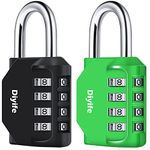 Combination Padlock, [2 Pack] Diyife 4 Digit Locker Lock Weatherproof Lock Outdoor Combination Lock for School Gym Locker,Toolbox, Fence, Hasp, Cabinet(Black & Green)