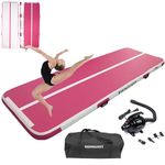 Tumbling Gymnastics Mat Inflatable 10ft 13ft 16ft 20ft Gym Tumble Mats 4 Inch Thickness for Home Use/Training/Cheerleading/Yoga/Water Fun with Electric Pump(new pink 3m)