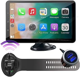 Upgraded Aple Wireless Carplay, Steering Wheel Remote Control, 9 Inch IPS Touch Screen, Bluetooth Wireless Aple Carplay and Andid Auto Listen to The Music Navigation Answer Phone