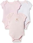 Little Me Girls' 3-Pack Bodysuits, Pink/Multi Bear, Newborn