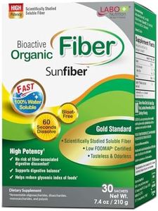 LABO Nutrition Bioactive Organic Fiber – Sunfiber PHGG Soluble Prebiotic Fiber for Digestive Regularity & Gut Health – Partially Hydrolyzed Guar Gum, Low FODMAP, Unflavored, Vegan, Non-GMO, 30 Sachets