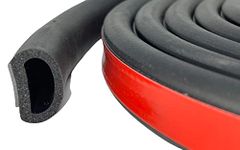 ESI D Shaped EPDM Foam Rubber Multi-Use Seal (.687 inch Height; .875 inch Width; 25FT Length) with 3M 4011, Weather Stripping for Doors, Windows, Cars, Trucks, RVs, Boats