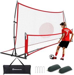 WARMOUNTS 2-in-1 Soccer Rebounder Net, 6x4.7ft Dual-Sided Soccer Trainer for Shooting & Passing Practice, Portable Soccer Kickback Net with Metal Stakes & Carry Bag for Kids/Adults
