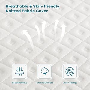 Vesgantti Double Memory Foam Mattress Topper, 4 Inch