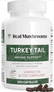 Turkey Tail Mushroom Extract Immune Support (200 ct) 500 mg Capsules Organic Turkey Tail Mushroom Supplement No Fillers, Vegan Non GMO Antioxidant & Immune System Booster Pills, 100 Day Supply