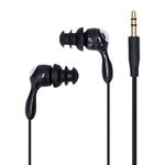 Waterproof Headphone, Ip68 Waterproof Short-Line Earphones Underwater Waterproof Ergonomic Headphones,for Swimming Running Surfing (Black)