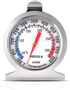 Oven Thermometer 50-300°C/100-600°F, Oven Grill Fry Chef Smoker Analog Thermometer Instant Read Stainless Steel Kitchen Cooking Thermometer