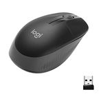 Logitech M190 Wireless Mouse , Full Size Ambidextrous Curve Design, 18-Month Battery with Power Saving Mode, USB Receiver, Precise Cursor Control + Scrolling, Wide Scroll Wheel, Scooped Buttons -Black