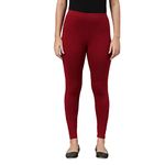 GO COLORS Womens Slim Fit Cotton Ankle Length Leggings - Tall (Bright Red_XL)