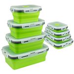 Guyuyii Collapsible Food Storage Containers - 4-Pack Silicone Storage Bowls - Microwave, Dishwasher & Freezer Safe - Perfect for Camping, Picnics, and RV Living