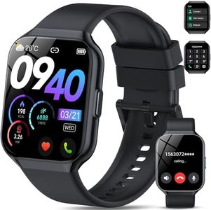 Smart Watch for Men Women (Answer/Make Call), 2024 HD 1.96" Smartwatch Fitness Activity Tracker, 110+ Sports IP68 Waterproof, Heart Rate/Sleep Monitor/Pedometer/Calories, Fitness Watch for Android iOS