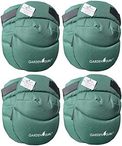 GARDEN GURU Cushioned Gardening Knee Pads with Adjustable Straps - Soft Inner Liner, Ultra Comfort Padding, Garden Kneelers for Yard Work, Cleaning, Household Chores, Roofing, and More (4 Pack)